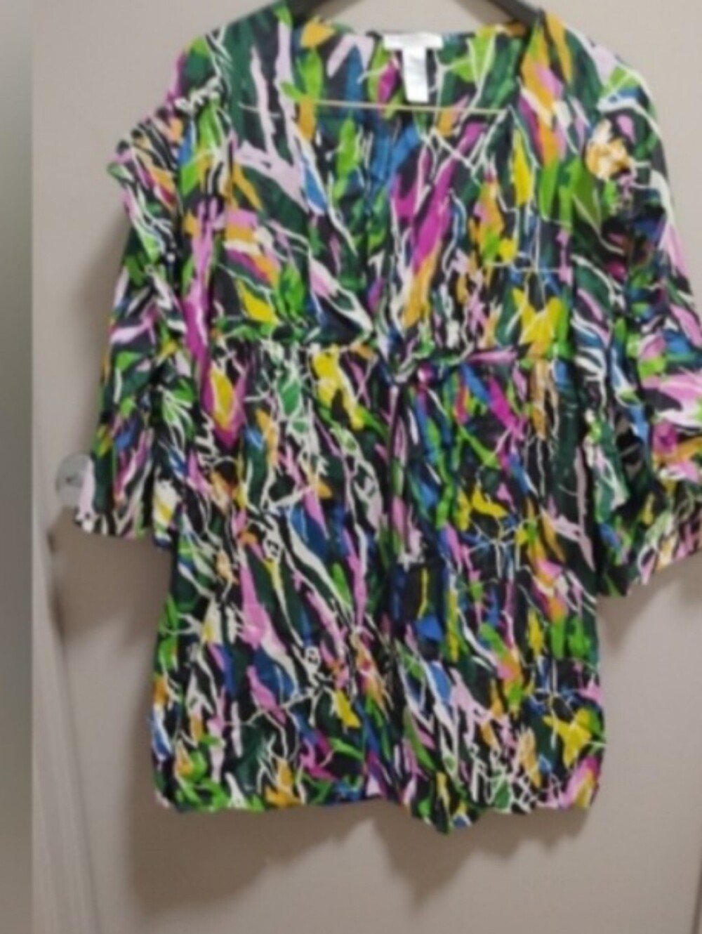 Diane Von Furstenberg Soleil Swim Abstract Print Coverup Cotton Sz S